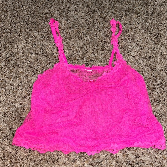 Forever 21 Pink Lace Tank Top - Picture 1 of 3